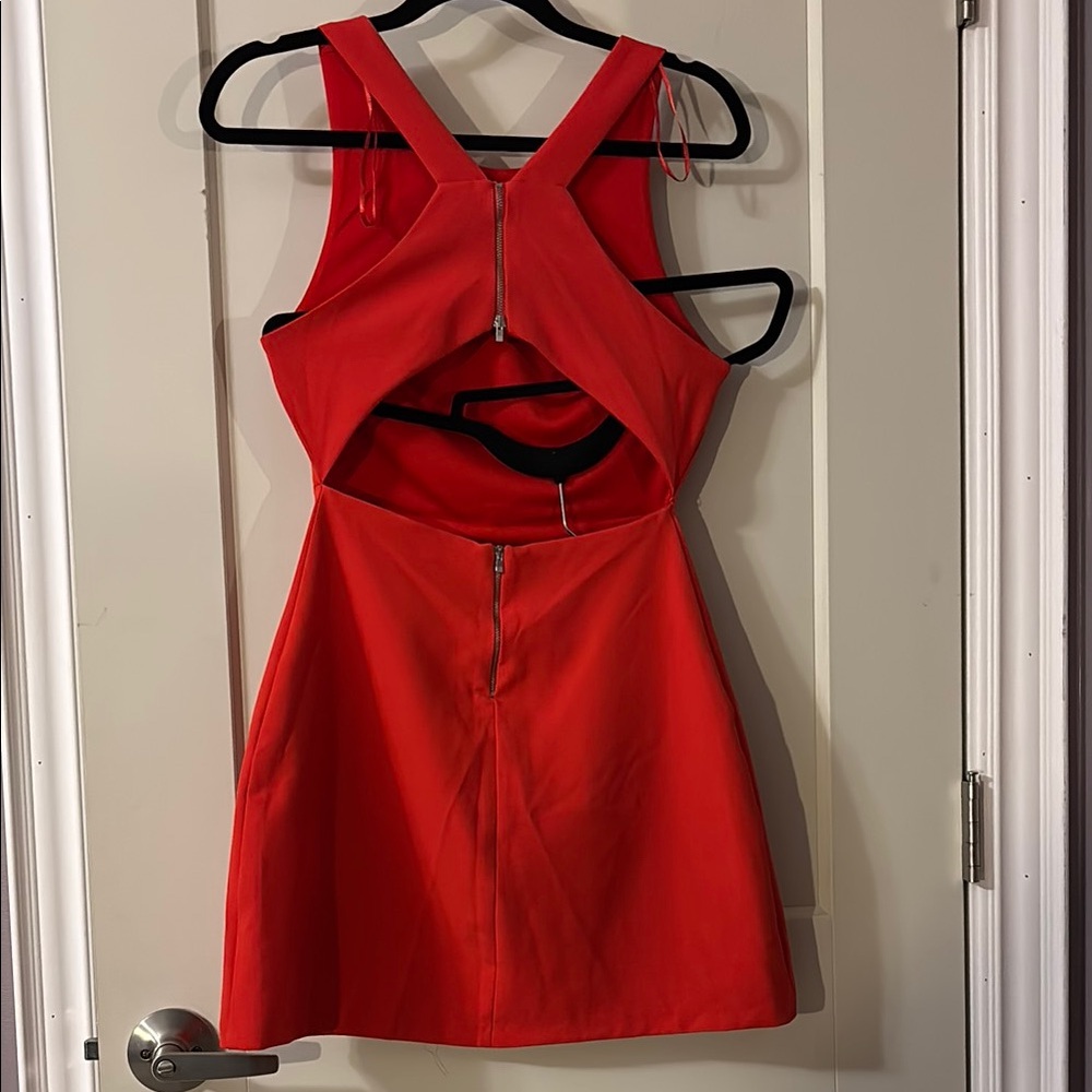 Orange/Red backless Dress